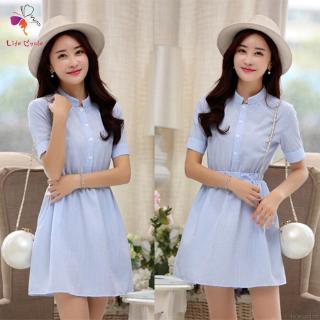 Đầm sơ mi kẻ sọc thời trang cho nữ