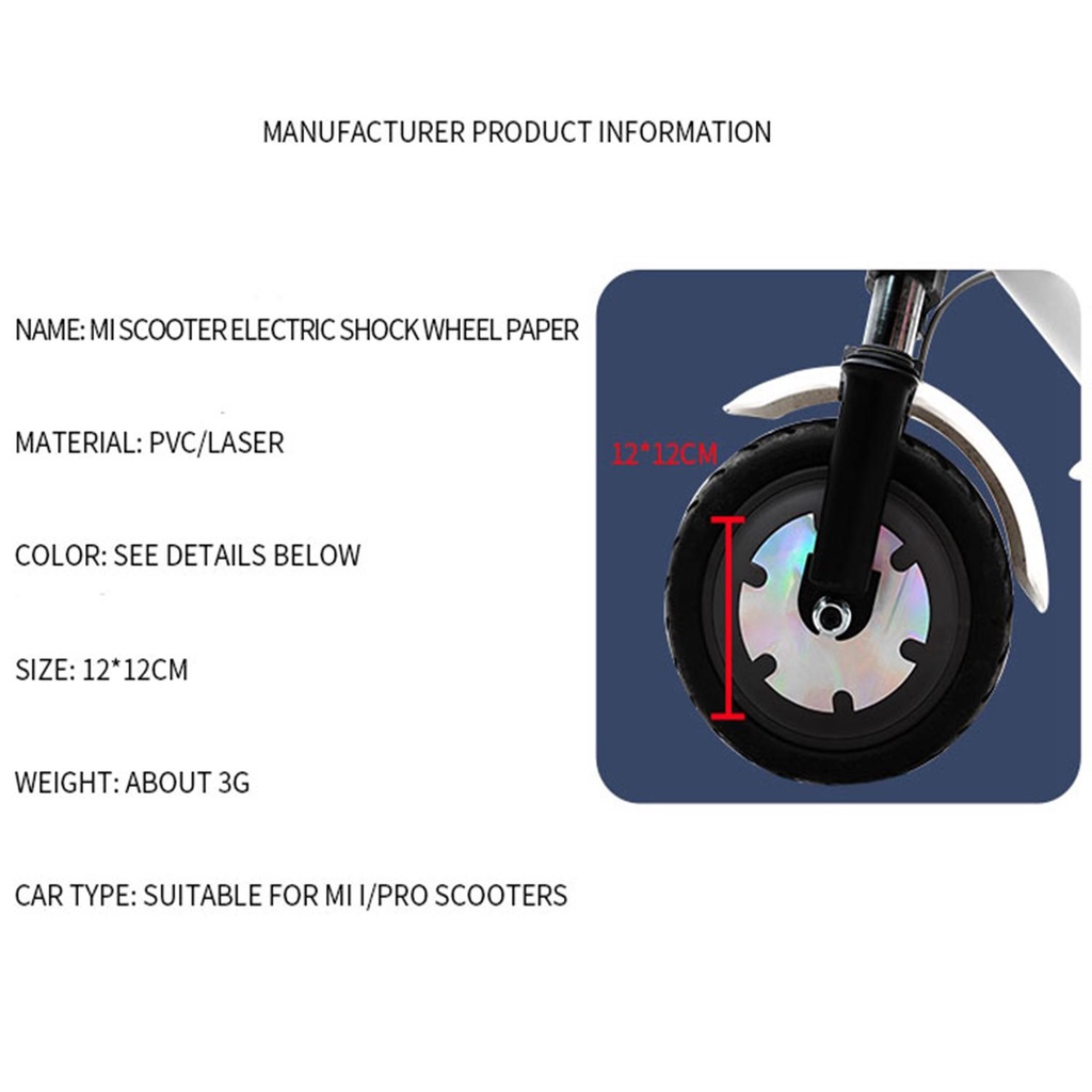 ZAIJIE24 Miếng Dán Bánh Xe Trước Chất Lượng Cao Cho Xiaomi Mijia M365 pro Ốp