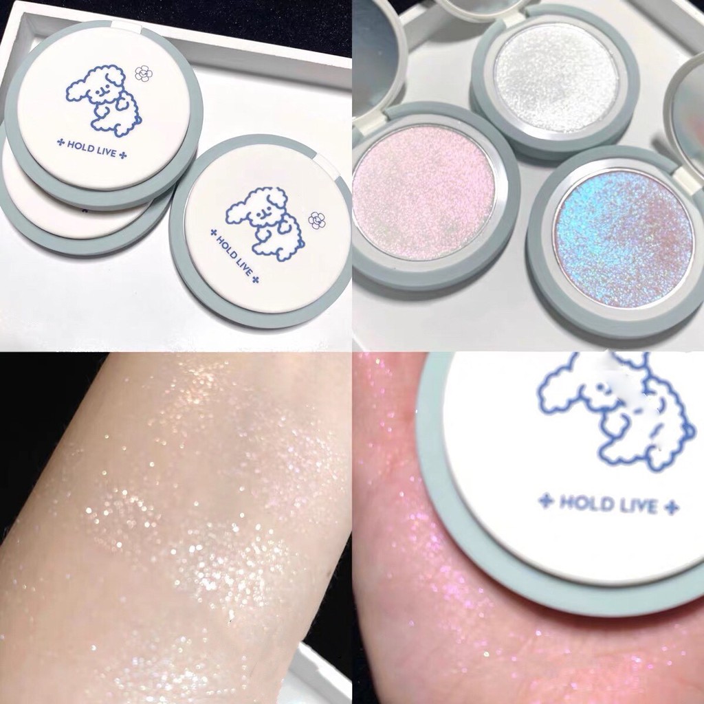 Phấn nhũ bắt sáng HOLD LIVE cún bông xanh Soft Cute Water Sense Highlighter xinh xắn trendy lâu trôi HL483 HLIV74