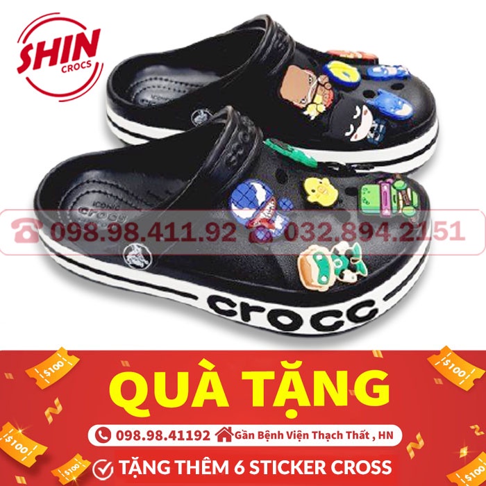 dép cross cho béFREESHIPdép cross cho bé màu đen MAICROSSMNS2 tặng thêm 6 jibitz cross