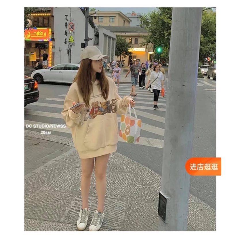 Áo nỉ 2 màu in gia đình gấu | BigBuy360 - bigbuy360.vn