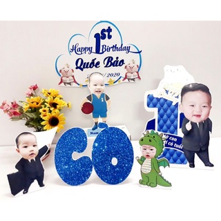 Cây Số tuổi trang trí bàn tiệc sinh nhật bé trai bé gái - Chibi số thôi nôi