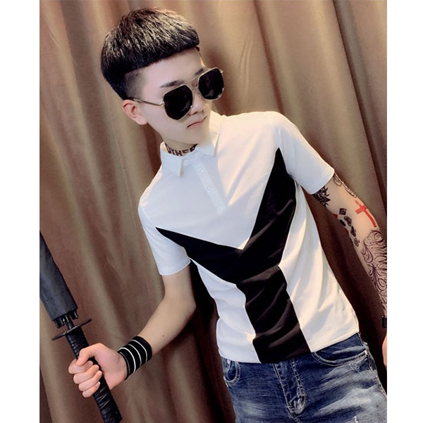Áo phông, Áo Phông Nam cộc tay phong cách trẻ trung, sang trọng, lịch lãm, hiện đại 2 màu chủ đạo đen và trắng h20