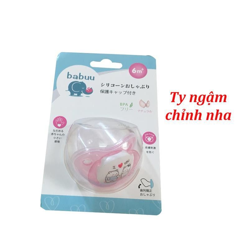 Ti Giả, Ti Ngậm Chỉnh Nha Babuu Siêu Mềm, An Toàn Cho Bé
