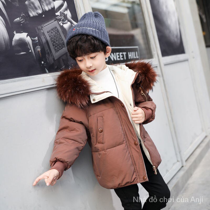 Cotton Fluffy Kids Clothes Winter Boys Cotton Clothes Plus Bread Baby Girl Real Hair Coat