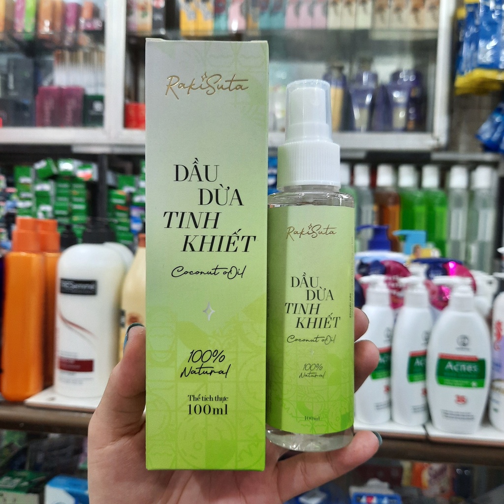 Dầu dừa tinh khiết Rakisuta 100ml chăm sóc tóc