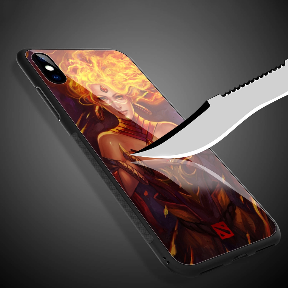Ốp điện thoại mặt kính in hình Shadow Fiend Dota 2 267C cho Iphone XS Max XR X 11 Pro 7 8 6 6S Plus