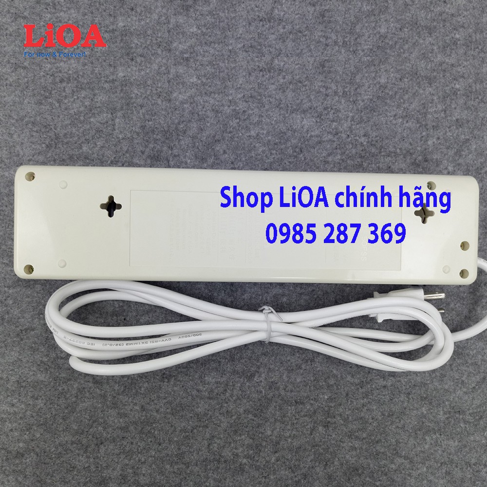 Ổ cắm điện công suất lớn LIOA 5 ổ cắm 3 lõi dây có đồng hồ báo công suất - Dòng cao cấp