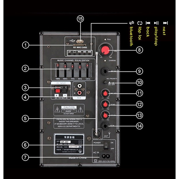 Loa Kéo Temeisheng 297 loa bass siêu trầu