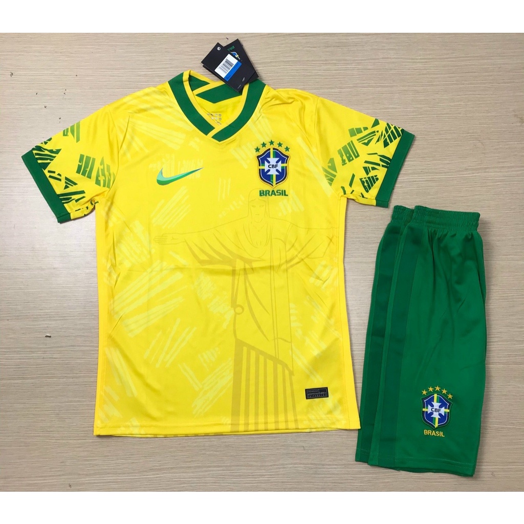 ÁO QUẦN BÓNG ĐÁ Đội tuyển Brasil-VẢI GAI THÁI MINJ CHUẨN MẪU THI ĐẤU