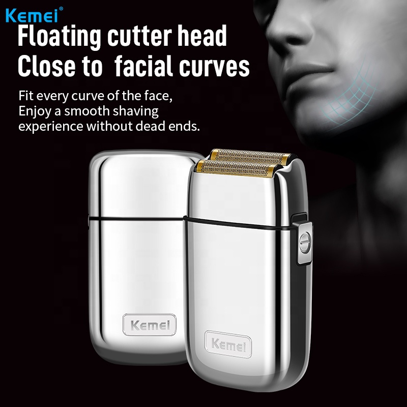 Máy Cạo Râu Kemei KM-TX1 Màu Vàng Và Bạc Tiện Dụng Cho Nam