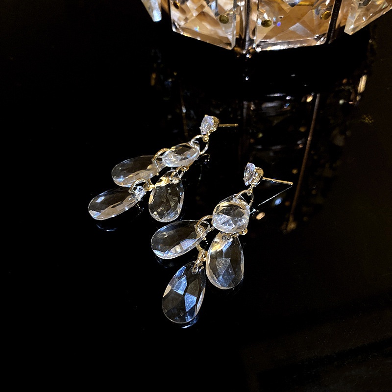 Bông tai mạ bạc 925 hình giọt nước kiểu Hàn Quốc sang trọng thời thượng