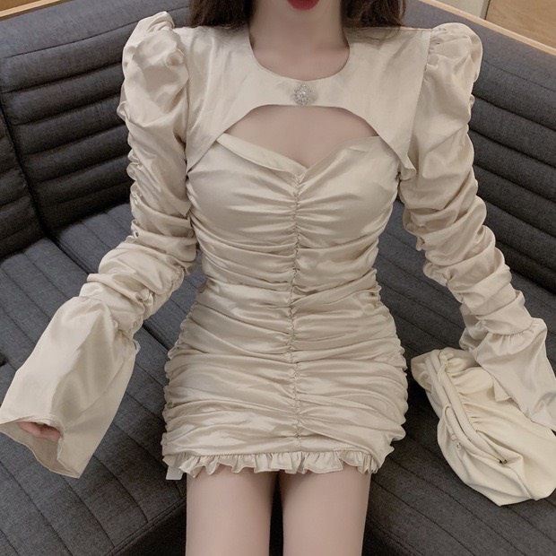 Đầm dáng ôm tay dài Emilyshop ulzzang