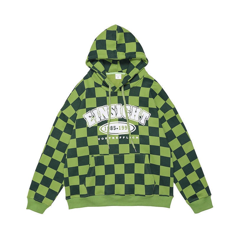 Áo hoodie in họa tiết caro 3 màu phong cách vintage cho nam và nữ | BigBuy360 - bigbuy360.vn