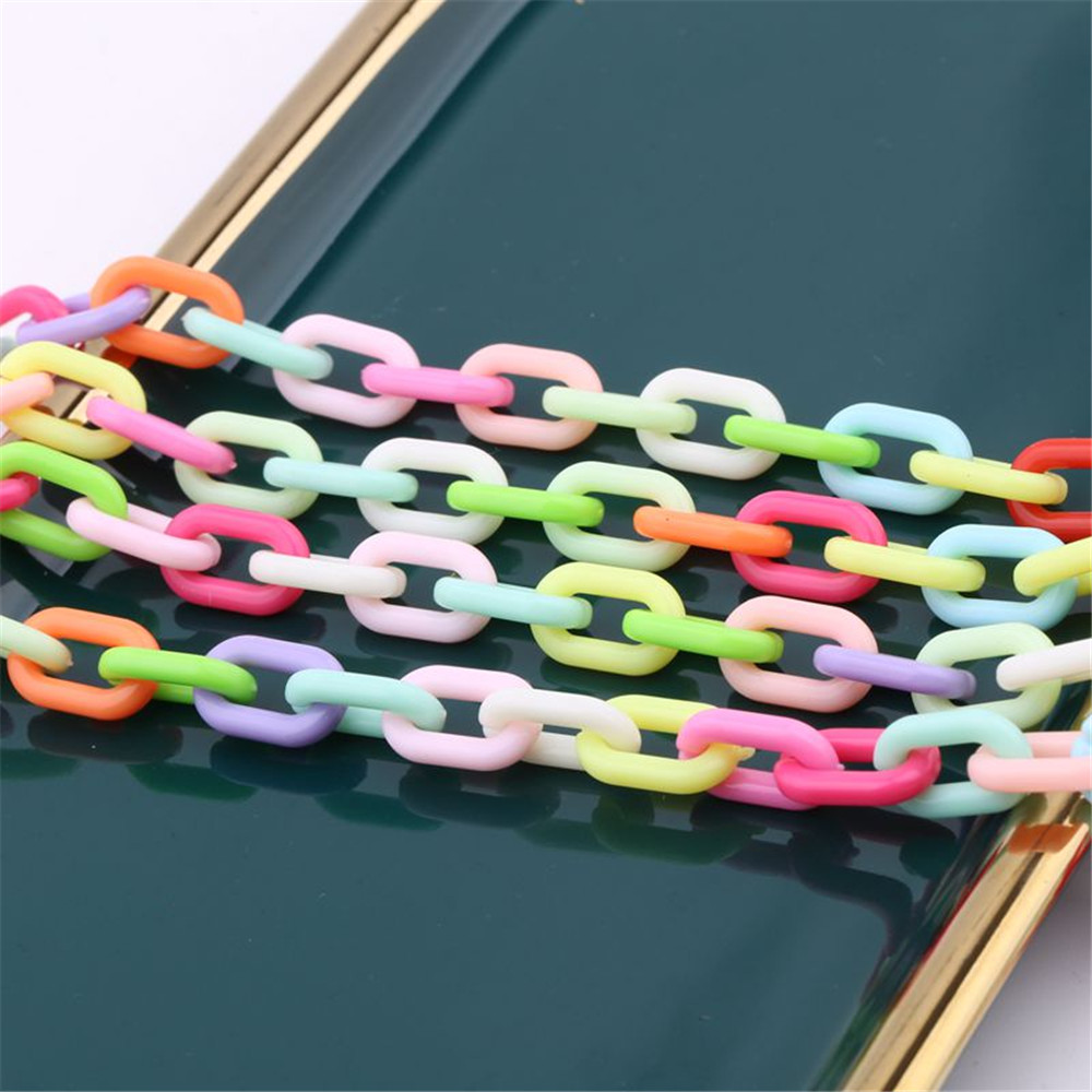 [sweet] 100pc/bag DIY color Acrylic Loose Bead Chain for Glasses  handmake jewelry Accessories