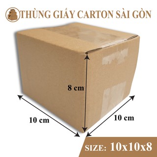 [Combo 50 hộp] Hộp giấy kích thước 10x10x8 carton 3 lớp sóng Thùng giấy đóng hàng cứng cáp chuyên dụng chất lượng cao