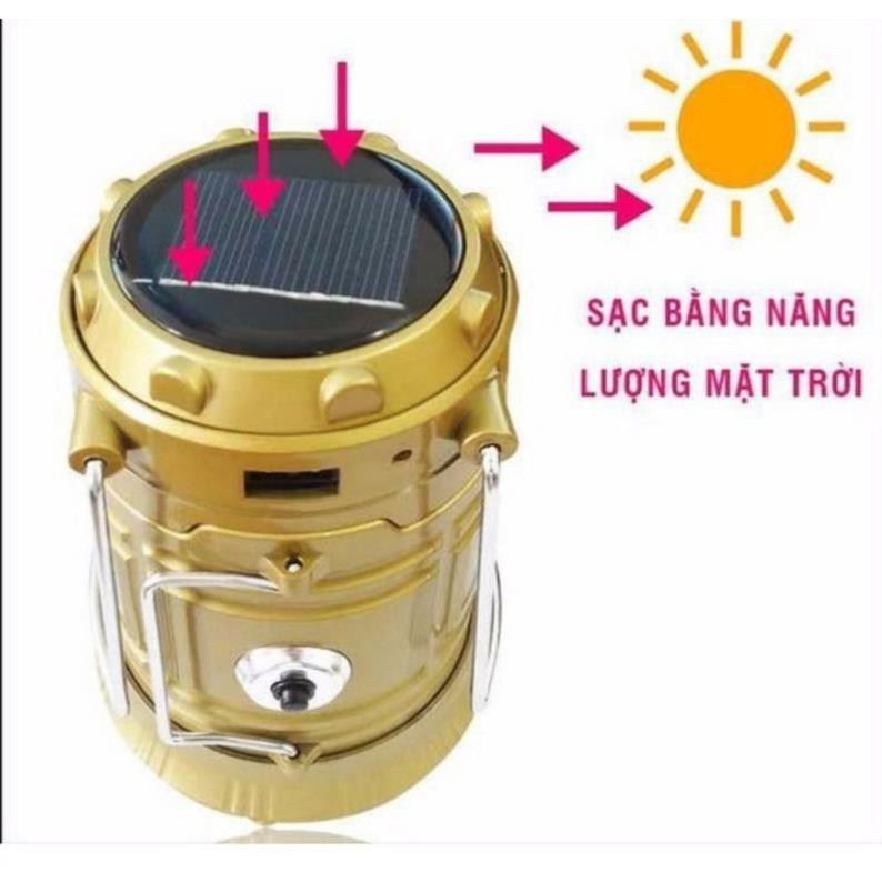 Đèn bão LED sạc tích điện 2 trong 1. Vừa sạc vừa sử dụng năng lượng mặt trời. Đèn có 2 chế độ