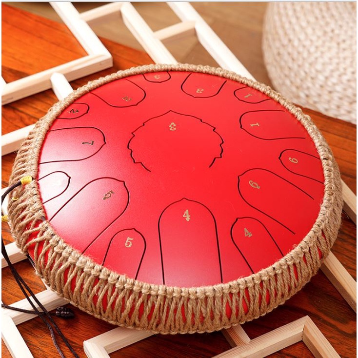 Trống Không Linh Cho Thiền Yoga 15 Nốt - Tank Drum - Steel Tongue Drum - Full Phụ Kiện