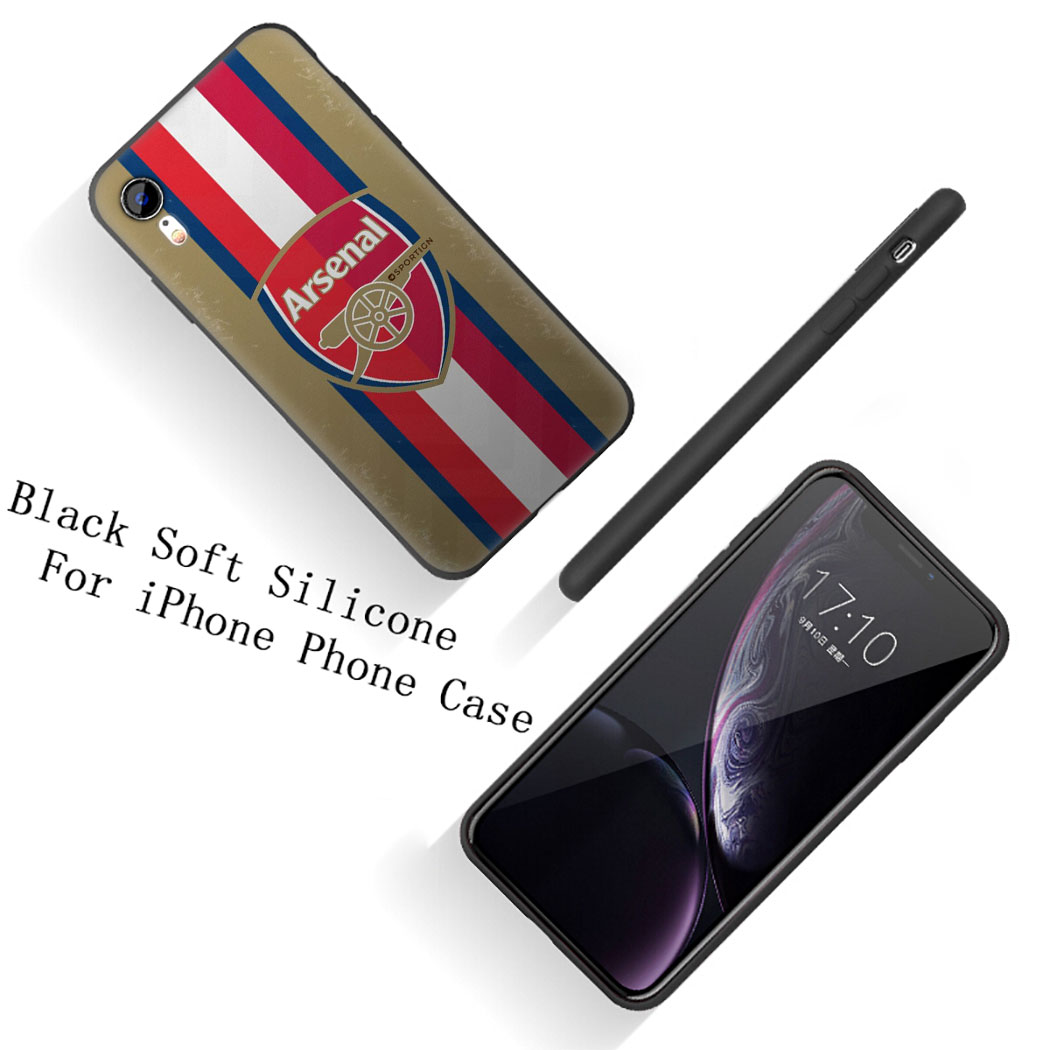 Ốp điện thoại silicon mềm in logo câu lạc bộ bóng đá Arsenal cho iPhone X XR XS Max 5 6 5s 6s 7 8 Plus SE AC5