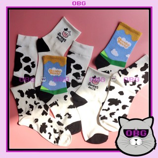 Vớ/ Tất cổ cao họa tiết bò sữa, ngựa vằn