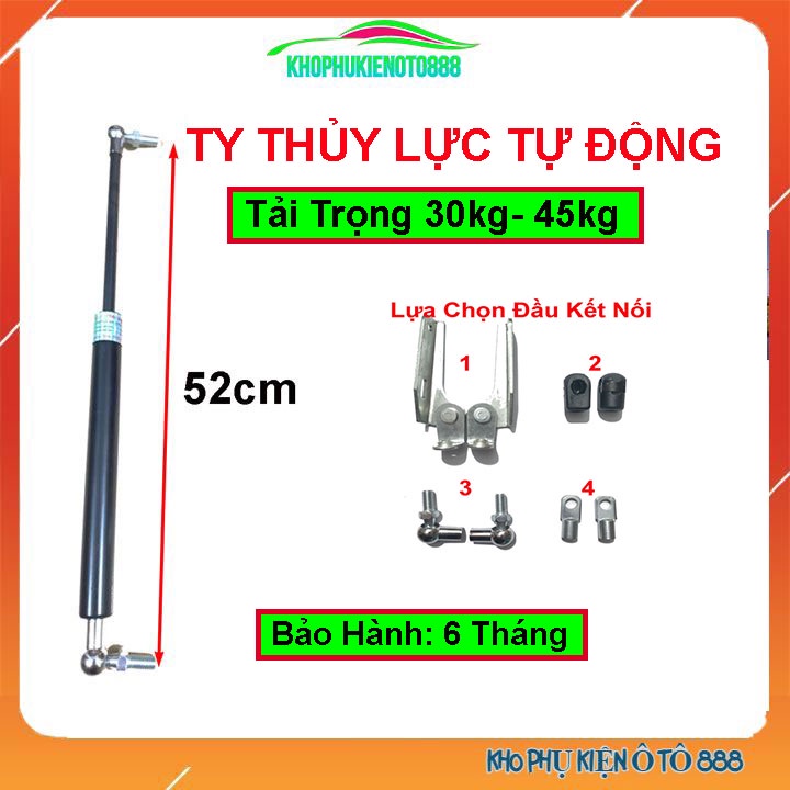 Ty thủy lực, ben hơi dài 52cm chịu lực 30kg-45kg-60kg/cây chống nắp capo, cốp ô tô cánh cửa