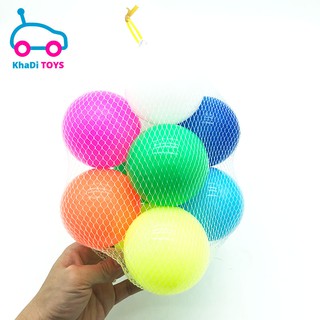 Đồ chơi bóng nhựa nhiều màu 10 trái túi lưới đường kính 8 cm - KhaDiTOYS