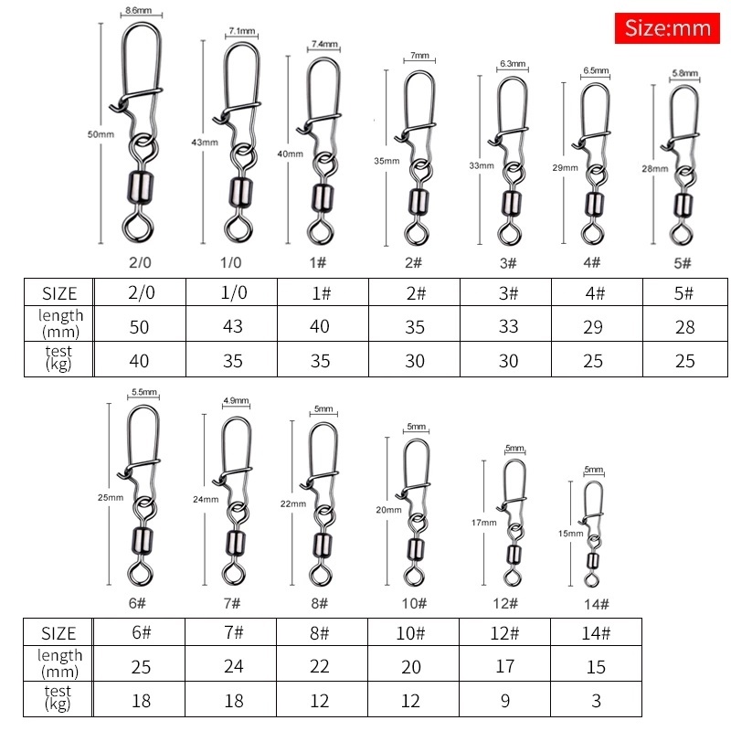 Set 50 khớp nối phụ kiện câu cá chất lượng cao