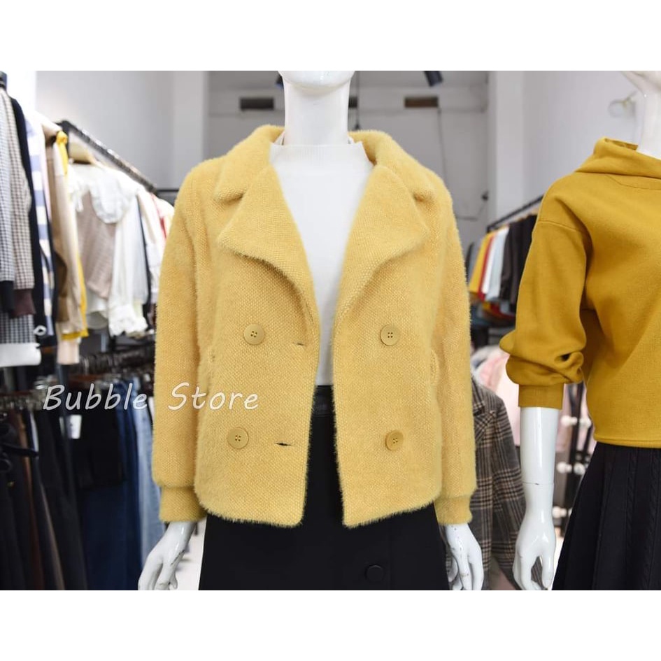 Áo dạ lông cao cấp 4 cúc màu be, xanh. | BigBuy360 - bigbuy360.vn