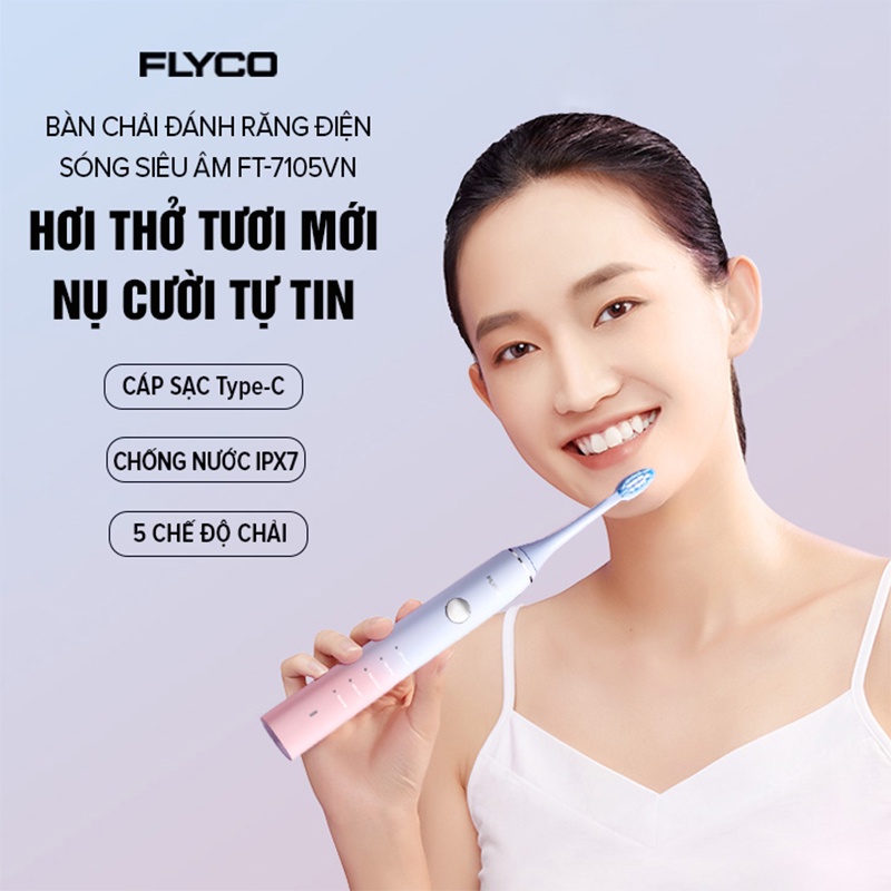 Bàn chải đánh răng điện cao cấp Flyco FT7105VN