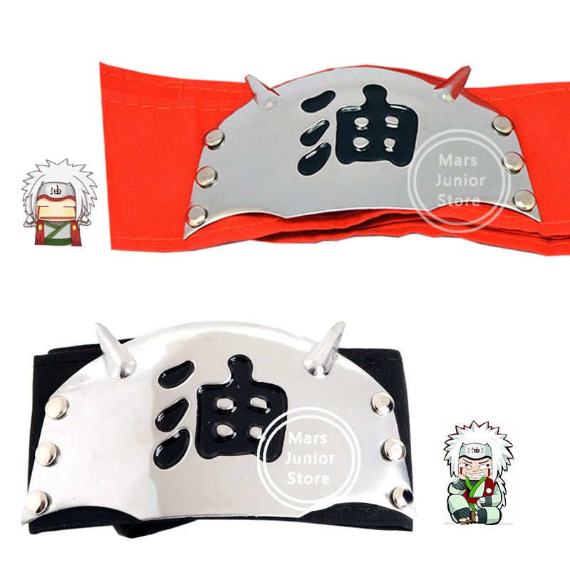 Anime NARUTO Uzumaki Naruto Jiraiya Black Red Headband Cosplay Accessories Hobbies Gift