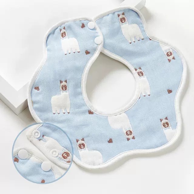 Set 5 Yếm cho bé - Yếm dãi vải mềm 100% cotton, xoay 360 độ, chống thấm, dùng được cả 2 mặt cho bé trai, bé gái, trẻ