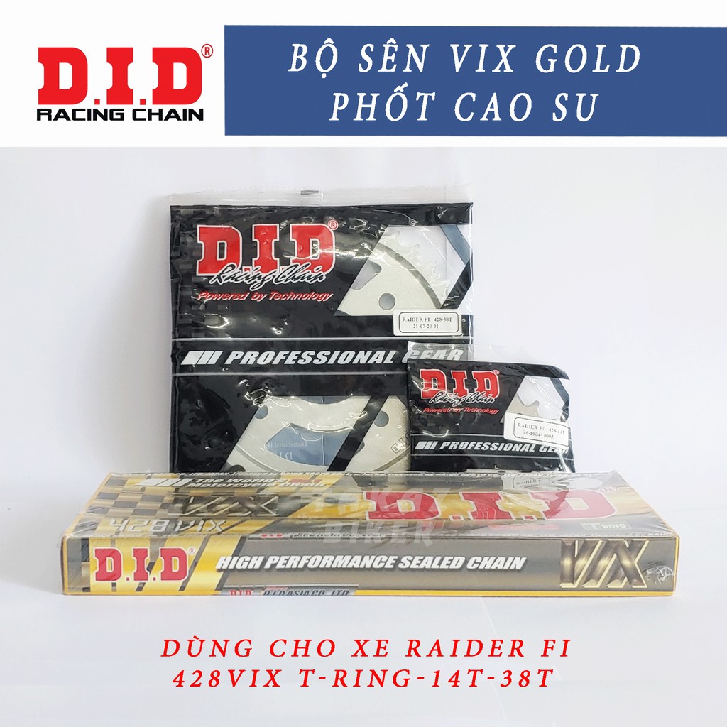 Sên Nhông Đĩa Raider Fi Phốt Cao Su 428 VIX T-ring 132L Cải Tiến Mới Của Huyền Thoại TFX Khó
