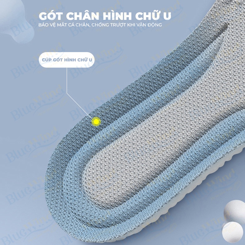 Lót Giày Thể Thao Unisex Đàn Hồi, Êm Mềm, Siêu Nhẹ, Thoáng Khí BLUEWIND 9310