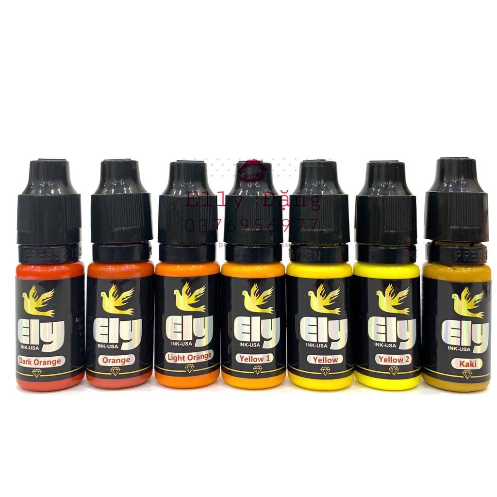 Mực phun xăm Ely của Mỹ, Mực Ely 10ML tông màu phun xăm môi