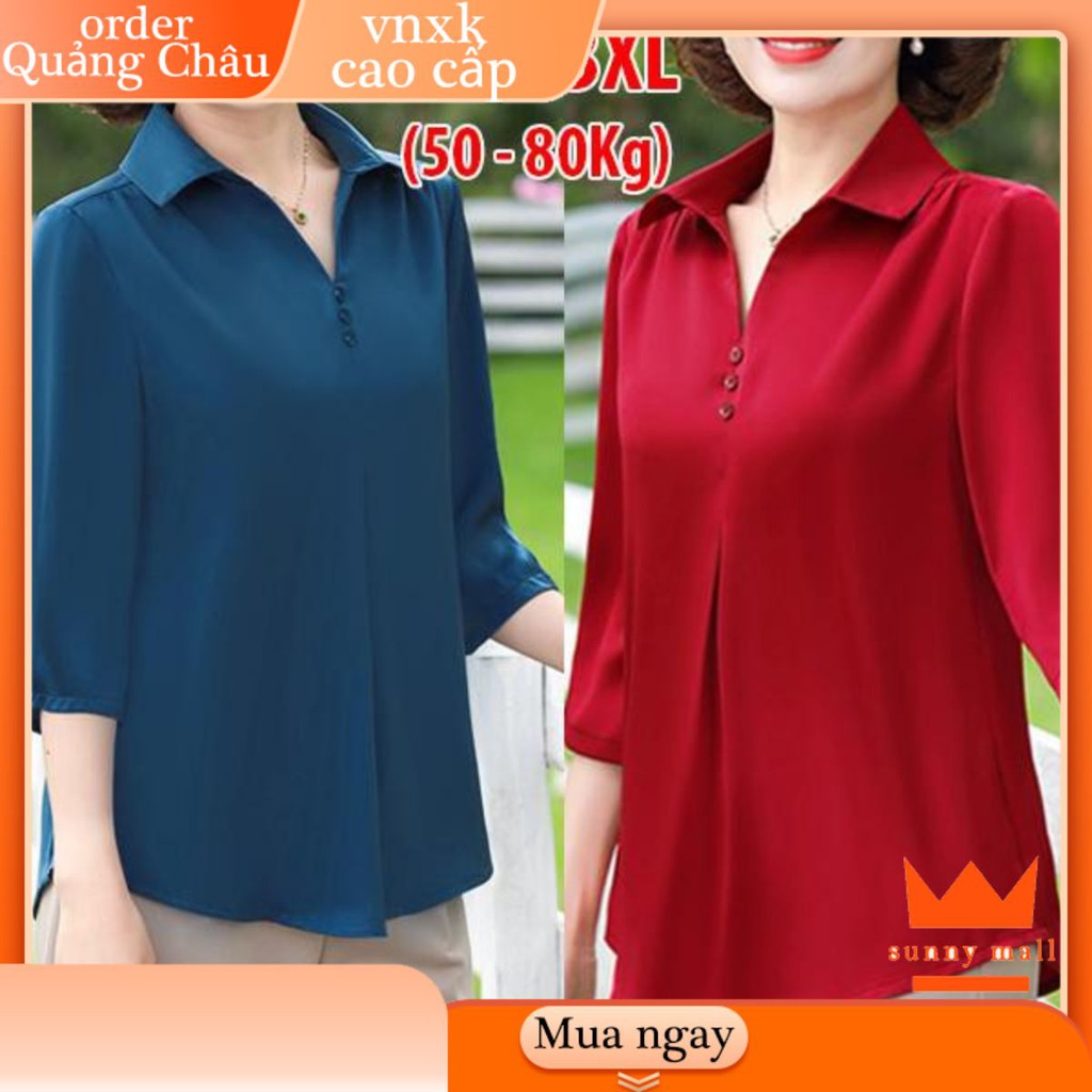 🔥BIGSIZE 40-90KG Trung niên🔥 ÁO SƠ MI TRUNG NIÊN NỮ PHỐI NÚT TAY LỠ THỜI TRANG QUÝ BÀ NHIỀU SIZE BIGSIZE GIÁ RẺ ĐẸP