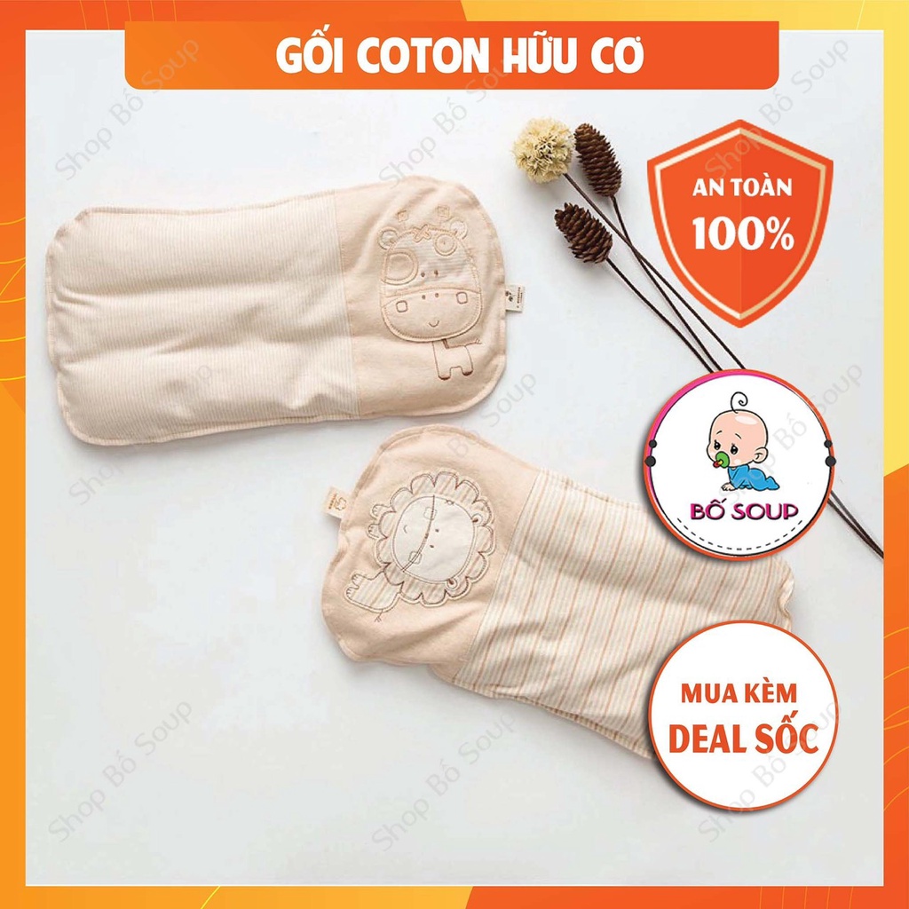 Gối cotton hữu cơ cho bé hạt kiều mạch Shop Bố Soup