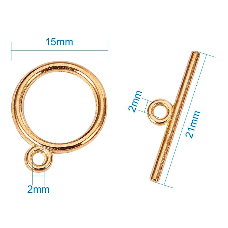 Bộ 20 Móc Cài Tròn Dẹt 15x2mm Không Chì Màu Vàng Phong Cách Tây Tạng