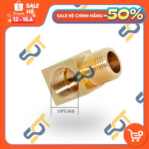 [CO NỐI REN] Cong ren trong 1/8 (9.6) DN 6 ren ngoài tùy chọn, Cút điếu 90 độ - Đồng phay nguyên khối