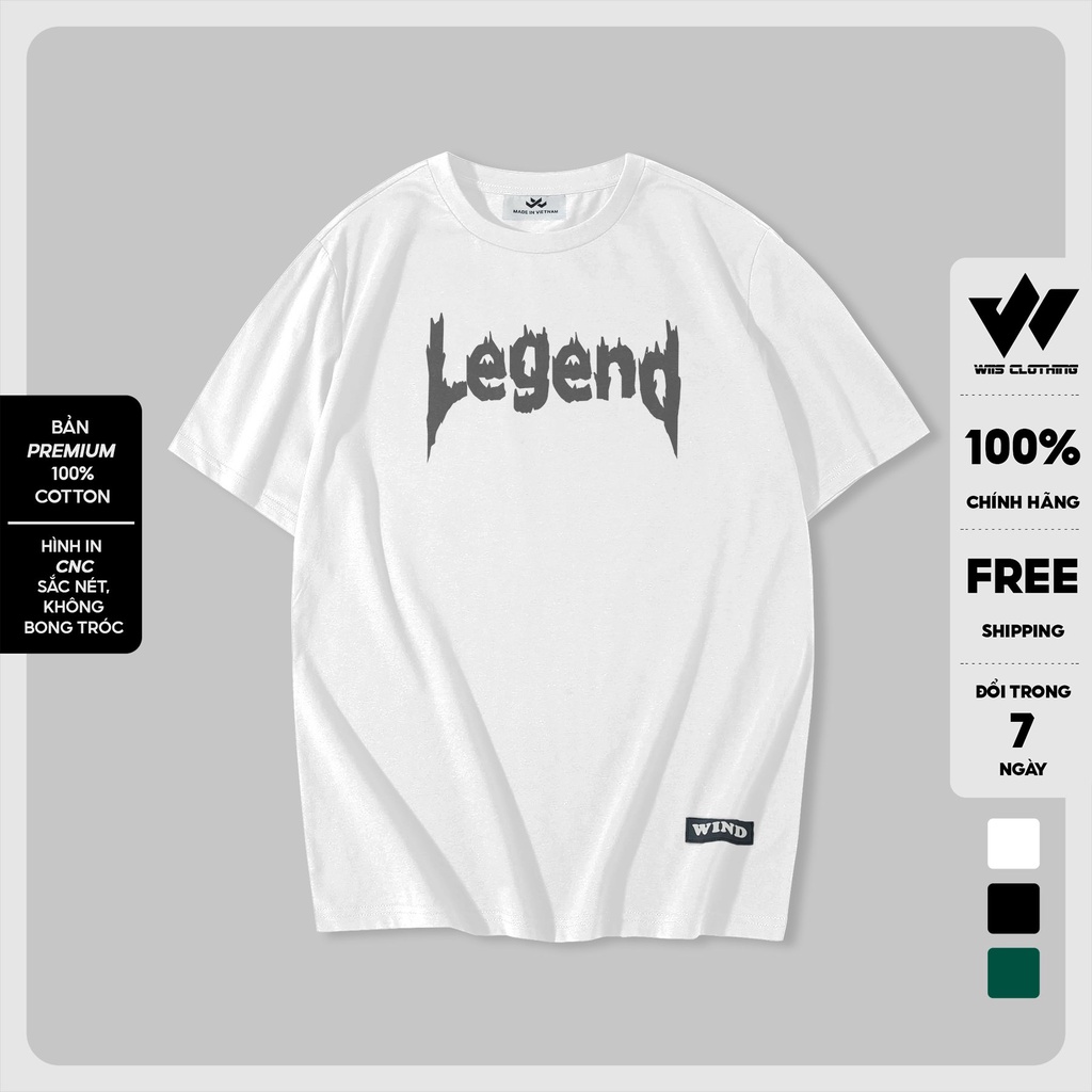 Áo thun tay lỡ unisex WIIS LEGEND phông form rộng Cotton 65% nam nữ oversize ulzzang