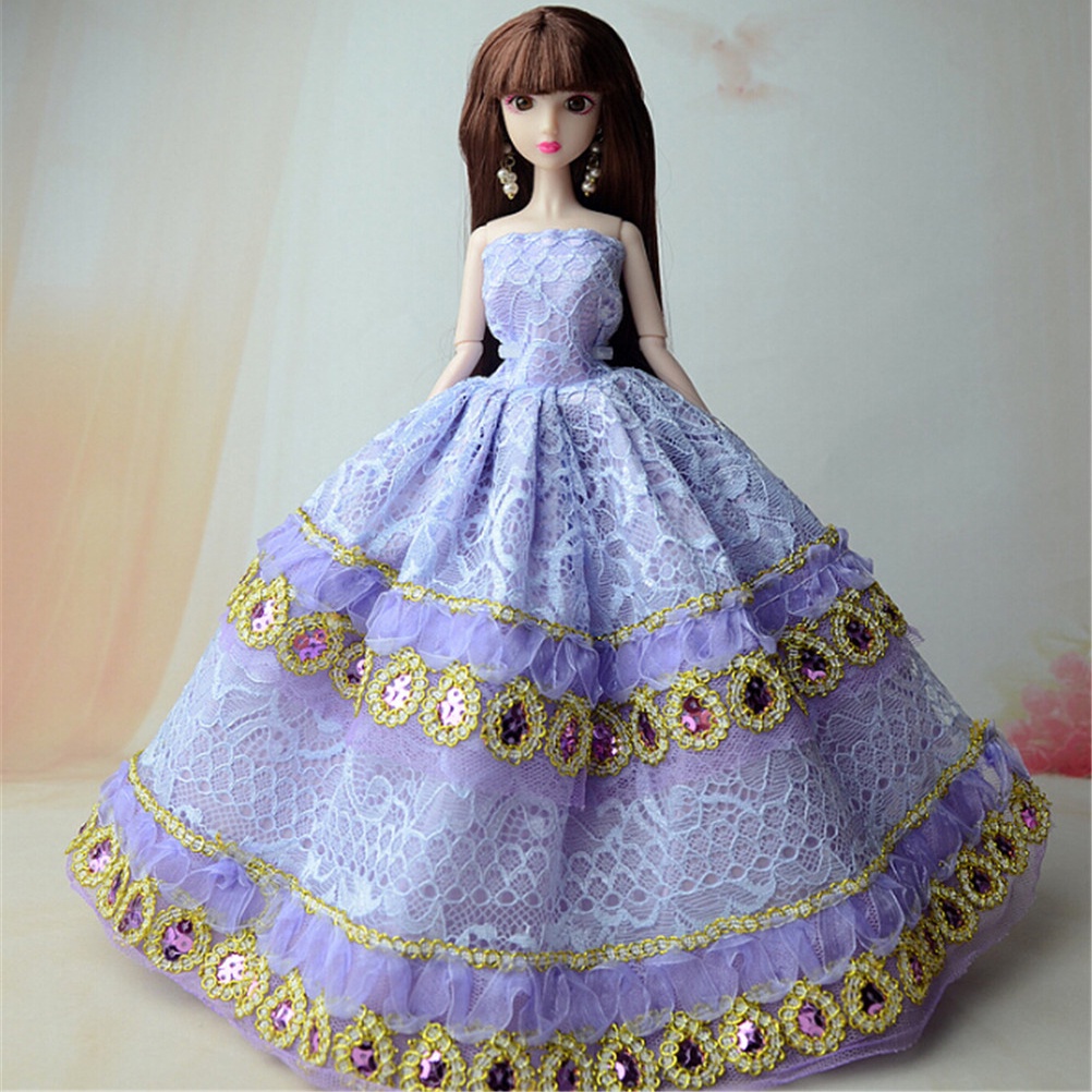 Bộ 5 Đầm Công Chúa Cho Búp Bê barbie Đáng Yêu