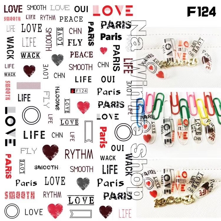 Sticker dán móng hình chữ