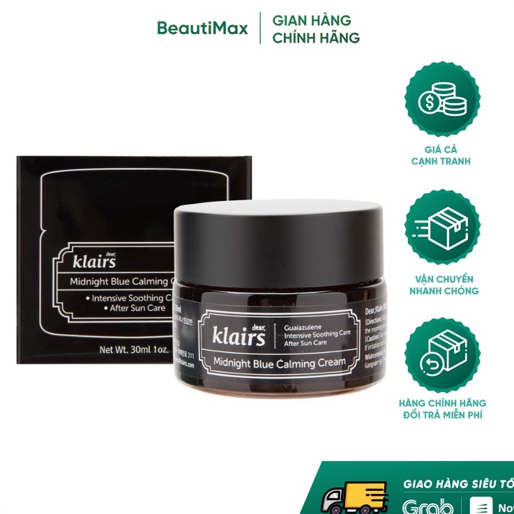 Kem Dưỡng Phục Hồi Da Dear Klairs Midnight Blue Calming Cream 30ml