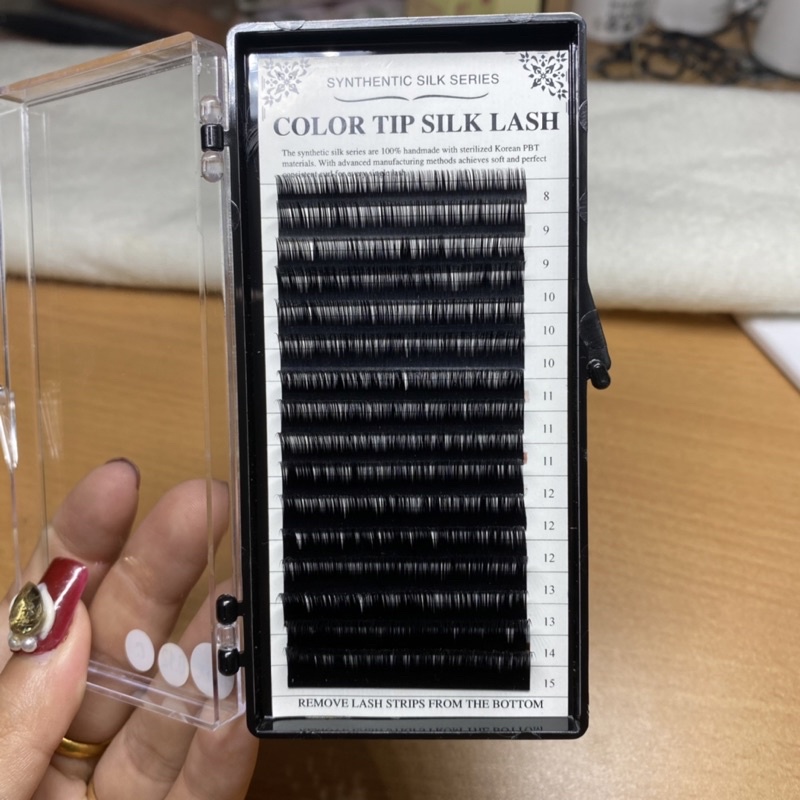 Mi khay Color Tip Silk Lash mix 8 đến 15mm