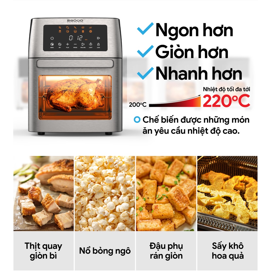 Nồi Chiên Không Dầu 2GOOD Air Fryer Oven Vortex S18