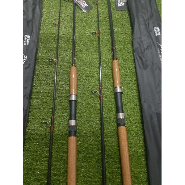 Cần Câu Chính Hãng Abu Garcia Piranha Cán gỗ,vân Xoắn Cacbon-Khoen Fuji Siêu đẹp