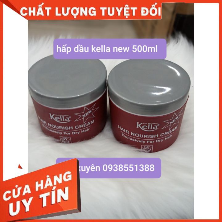 Dầu hấp Kem ủ KELLA NEW ( NẮP XÁM) 500ml phục hồi tóc yếu