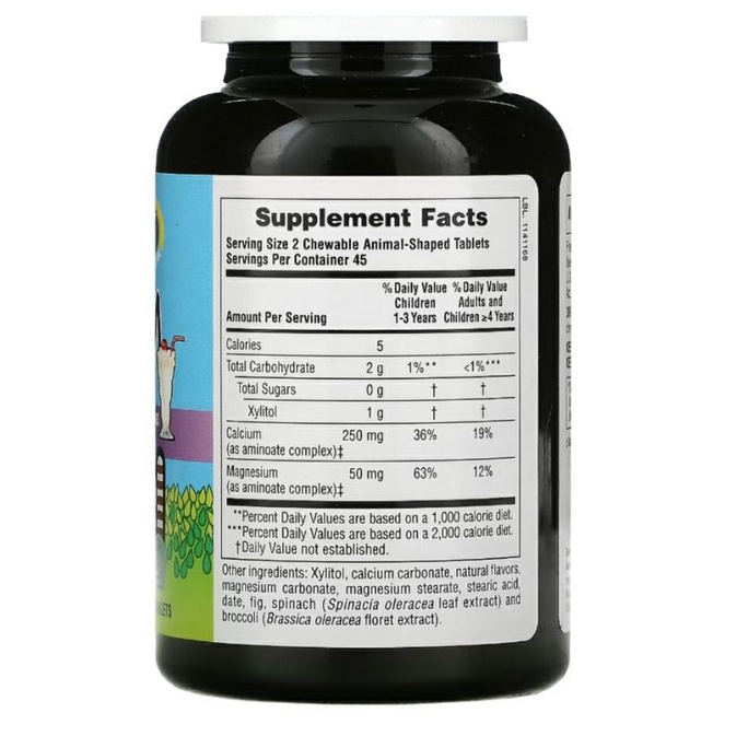 Kẹo ngậm/nhai vitamin C, Canxi, kẽm, magiê cho trẻ Natures plus 90 viên