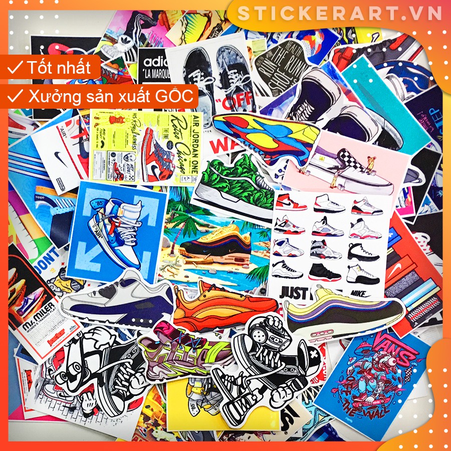 [SNEAKER LOVER] 139 Sticker chống nước/ ,dán xe laptop mũ bảo hiểm vali...