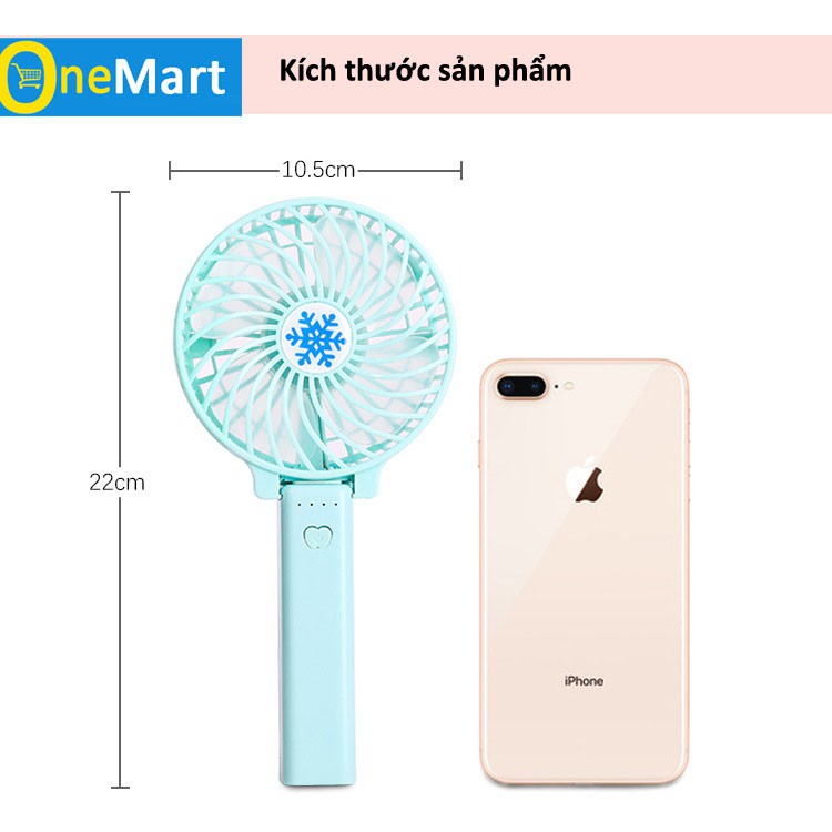 Quạt Mini Cầm Tay Tích Điện 4 Cánh Pin Sạc 1 Lần Dùng Cả Ngày 💥 SIÊU HOT 💥- Quạt mini gập gọn 3 chế độ tích điện