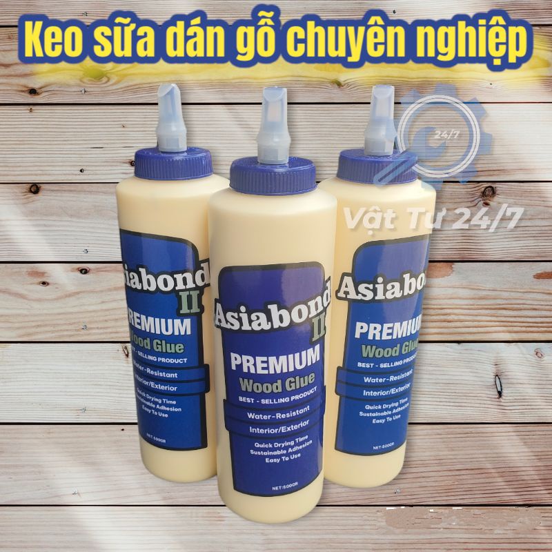 Keo sữa dán gỗ công nghiệp Asiabond II Premium Wood Glue dùng được ngoài trời trong nhà 500g tương tự Titebond